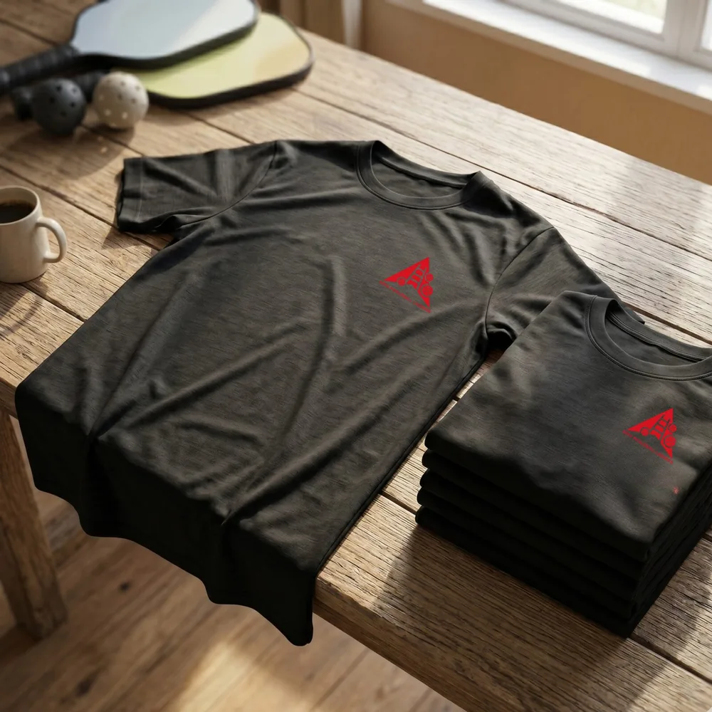 Custom pickleball league t-shirts with embroidered logo